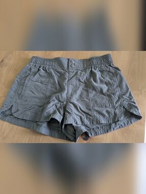 Express Olive Green Elastic-Waist Utility Shorts